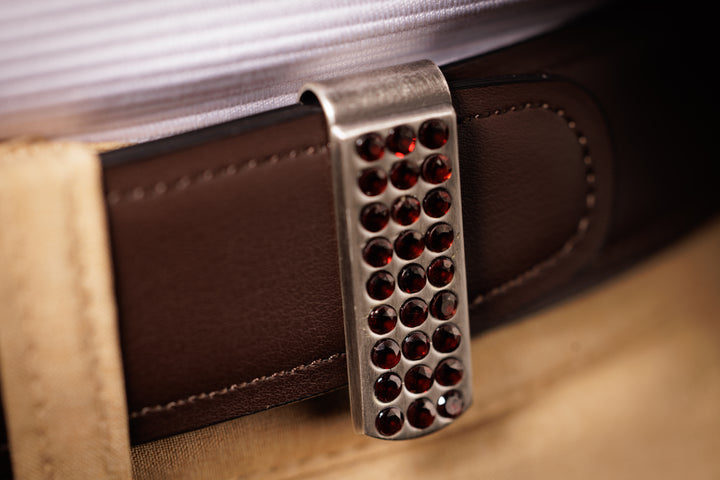 Runway Lights Silver and Garnet Belttric