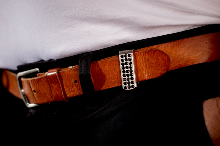 Runway Lights Silver and Black Spinel Belttric