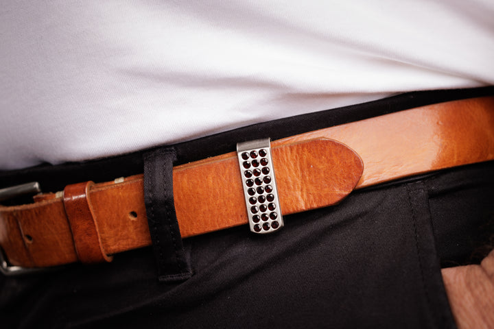 Runway Lights Silver and Garnet Belttric
