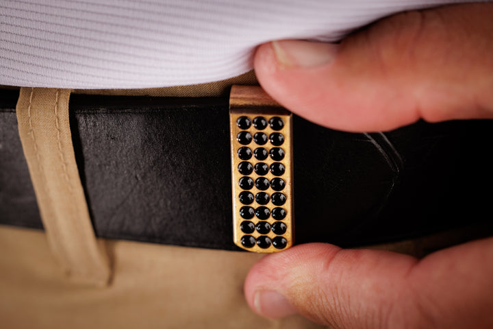 Runway Lights Gold and Black Spinel Belttric
