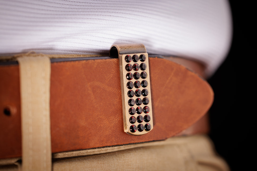 Runway Lights Gold and Garnet Belttric