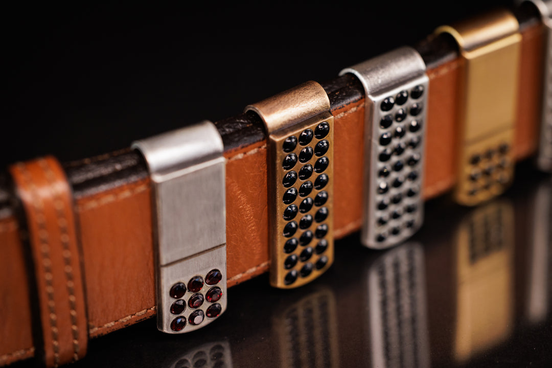 Runway Lights Silver and Black Spinel Belttric