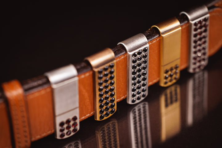 Runway Lights Silver and Black Spinel Belttric