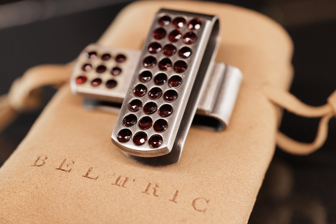 Runway Lights Silver and Garnet Belttric
