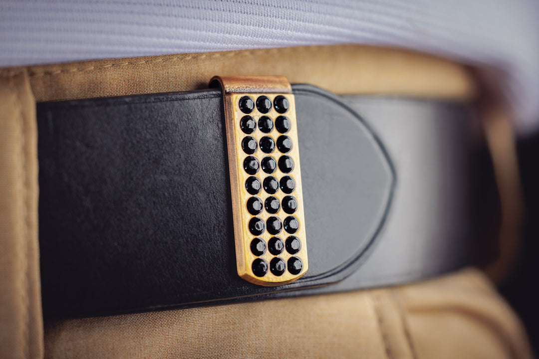Runway Lights Gold and Black Spinel Belttric