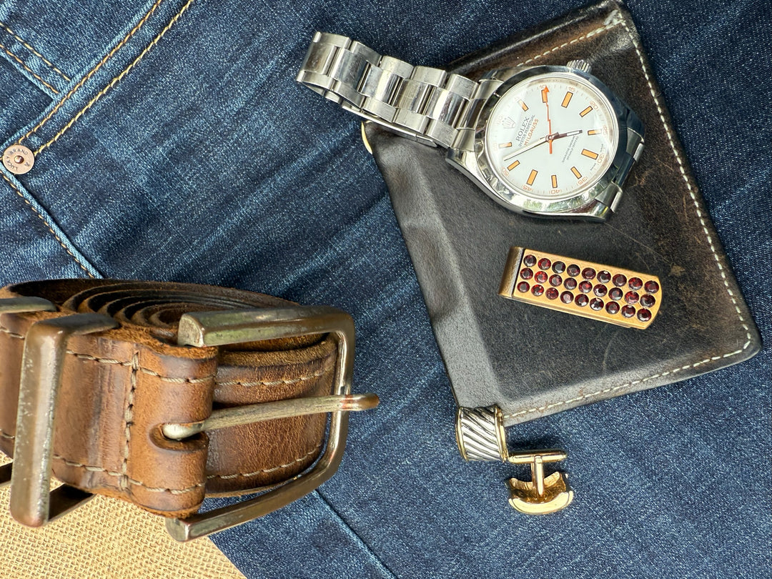 Runway Lights Gold and Garnet Belttric